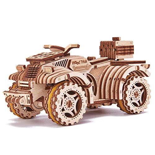 Wood Trick Quad ATV Bike Model Mechanical Wooden 3D Puzzle Self Assembly Kit Set